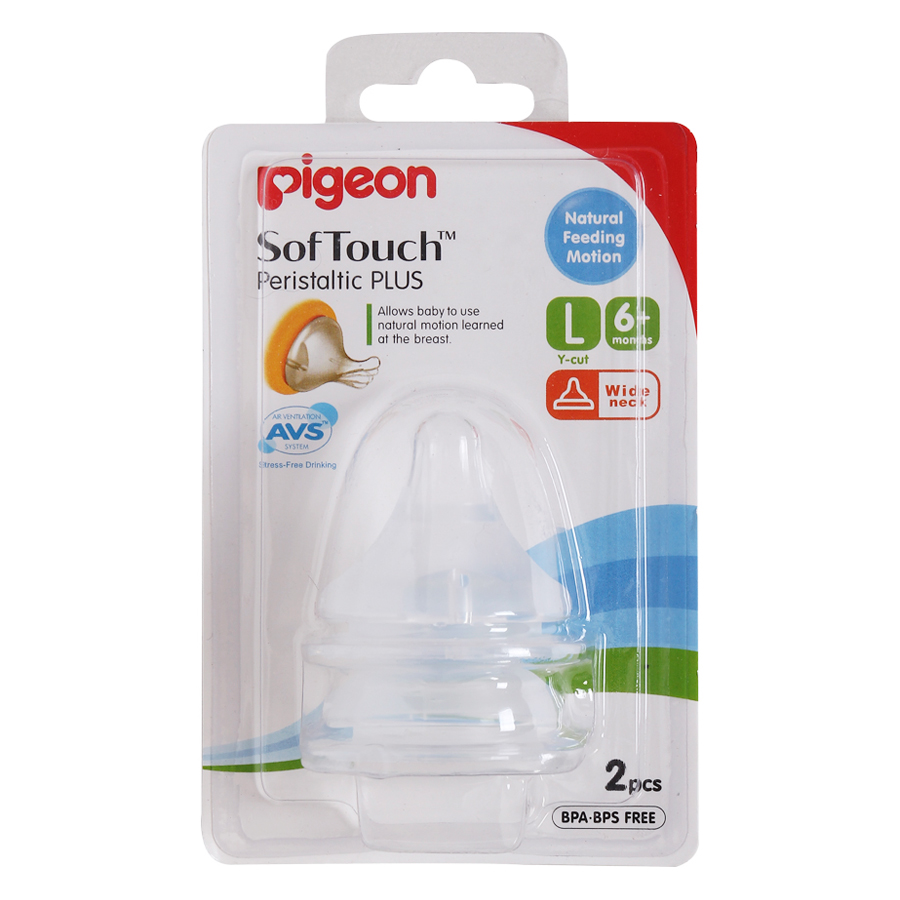 Hình ảnh Núm Ty Silicone Siêu Mềm Plus Pigeon  (Size L)