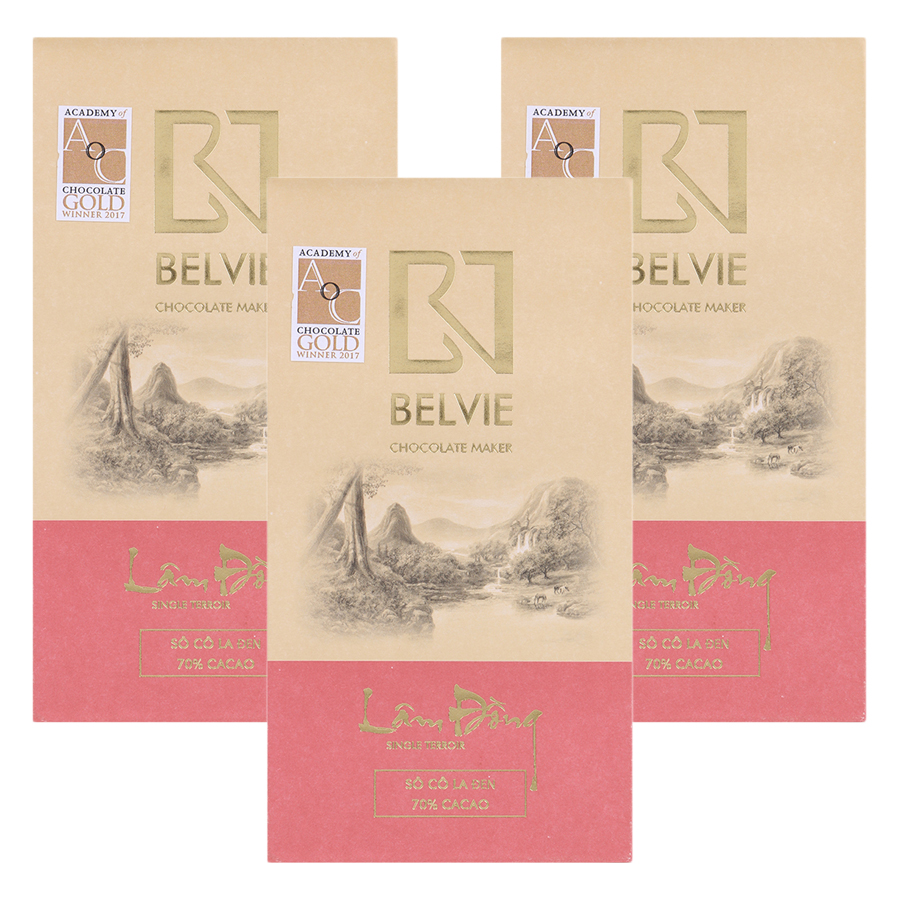 Bộ 3 Thanh Socola Đen Belvie - Lâm Đồng