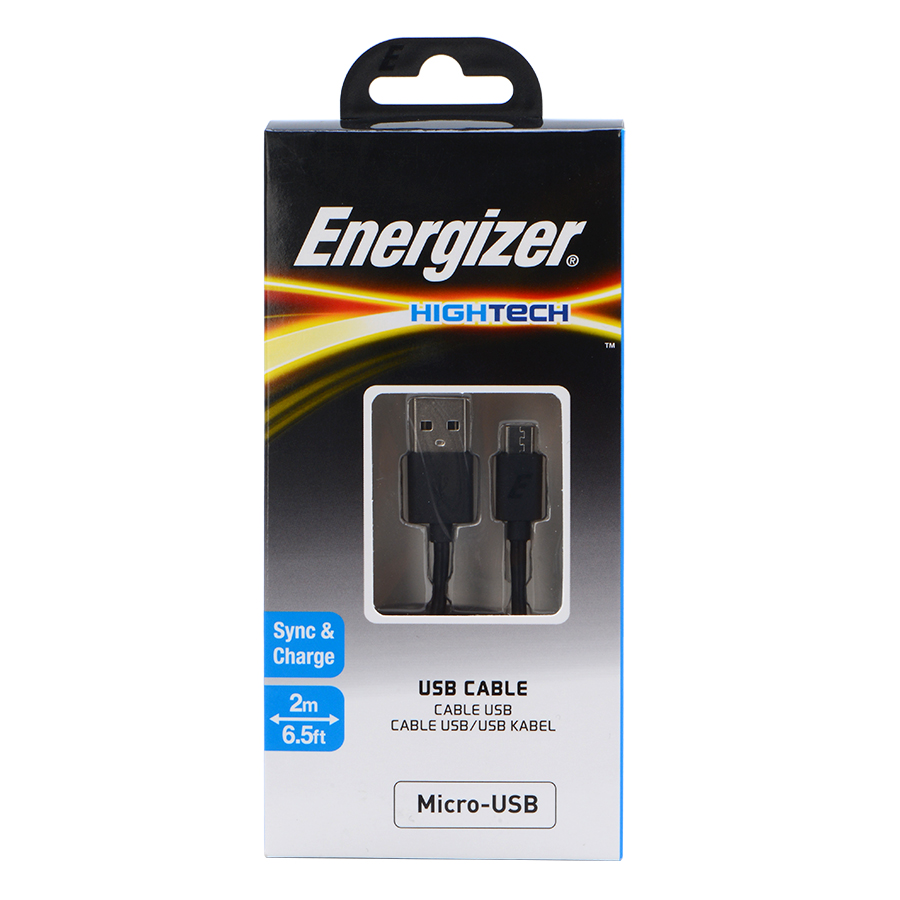 Cáp Sạc Micro USB Energizer C11UBMCKBK4 - Đen (2m) - Hàng chính hãng