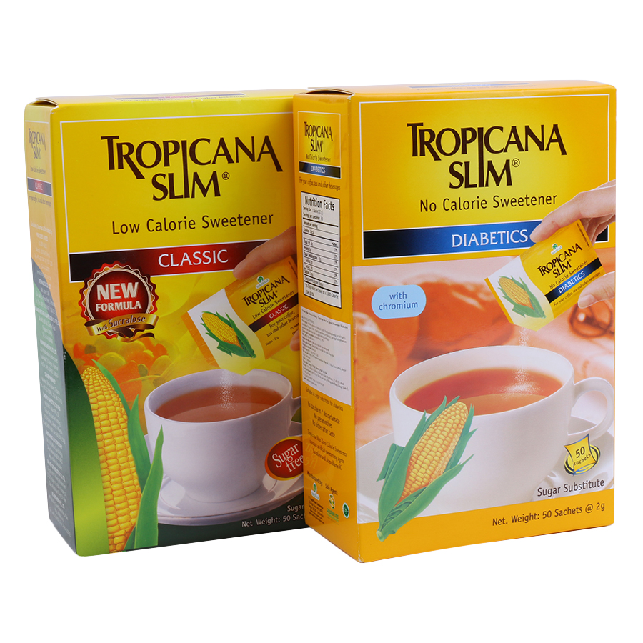 Combo Đường Bắp Ăn Kiêng Diabetics Tropicana Slim (100g) + Đường Bắp Ăn Kiêng  Sucralose Tropicana Slim (100g)