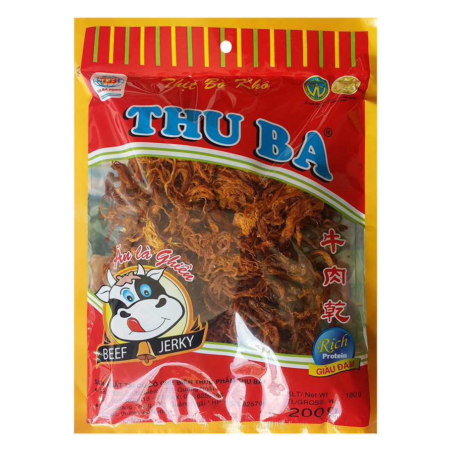 Ăn vặt đọc sách nhâm nhi bò Khô Thu Ba xé sợi (200g)