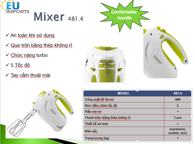 Máy Đánh Trứng Zelmer - 481.4 Exp - Màu Xanh - Hàng chính hãng