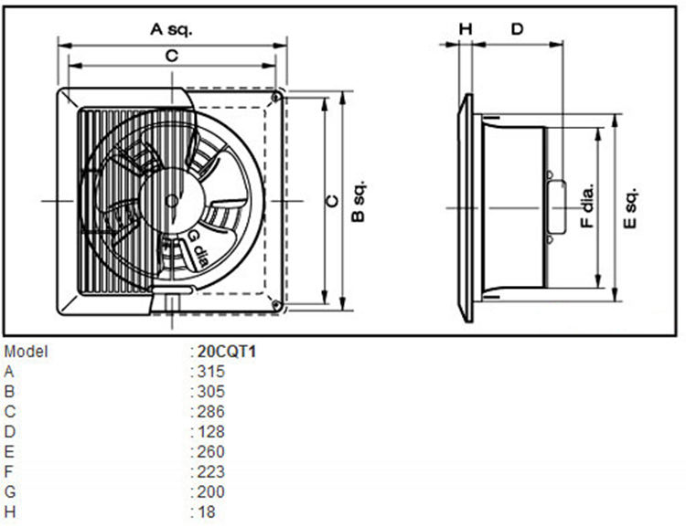 Quạt Hút Gắn Tường KDK 20CQT1