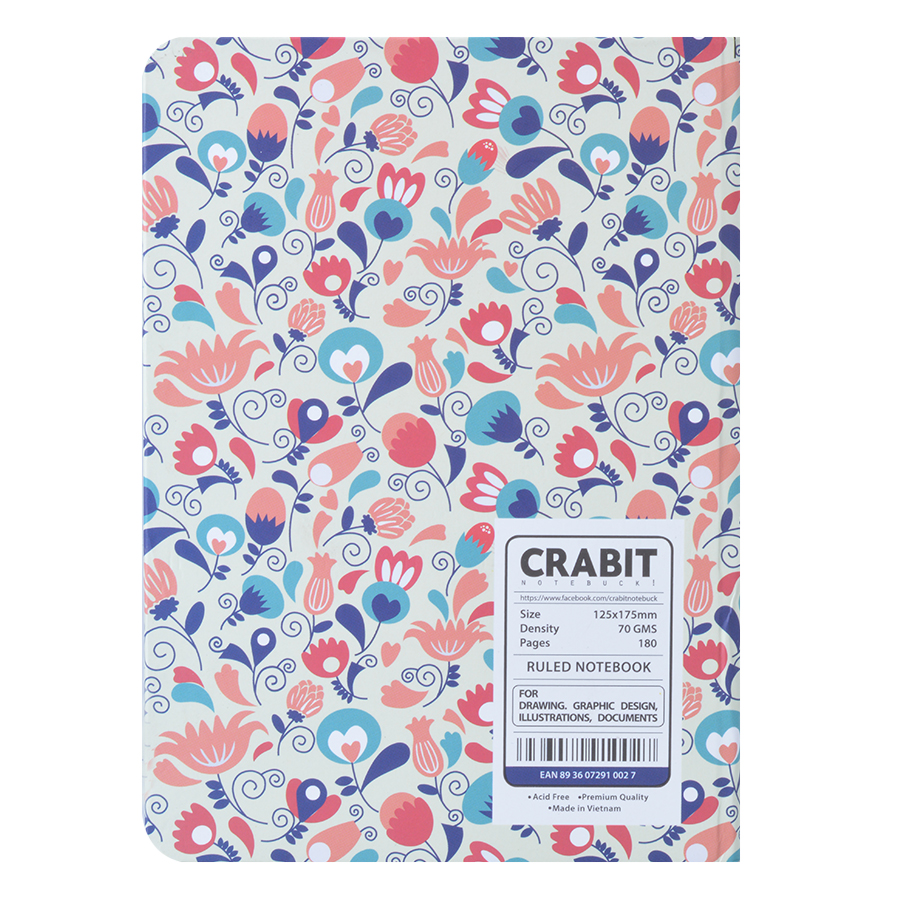 Sổ Tay Kẻ Ngang Crabit Notebuck La Fleur 1002d (17.5 x 12.5 cm)