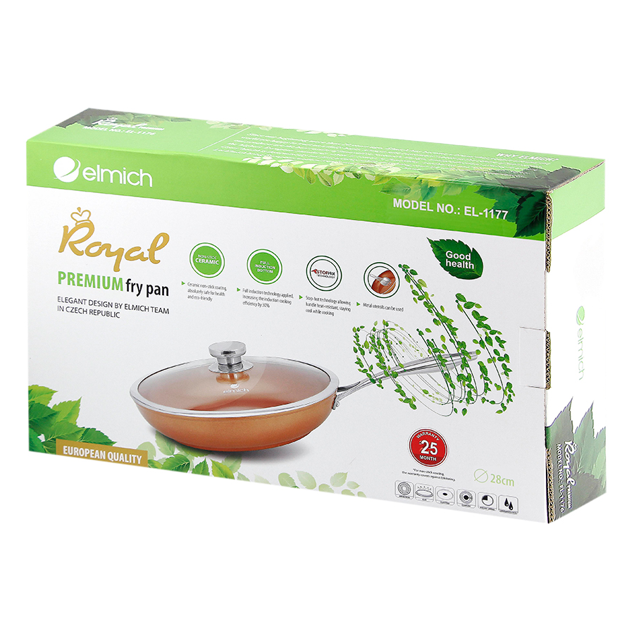Chảo Phủ Sứ Elmich Royal Premium EL-1177 - Vàng Đồng