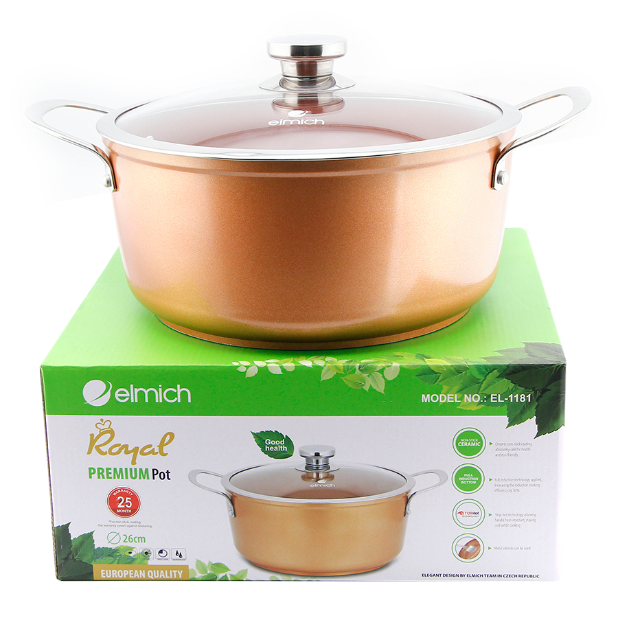 Nồi Phủ Sứ Elmich Royal Premium EL-1181 - Vàng Đồng
