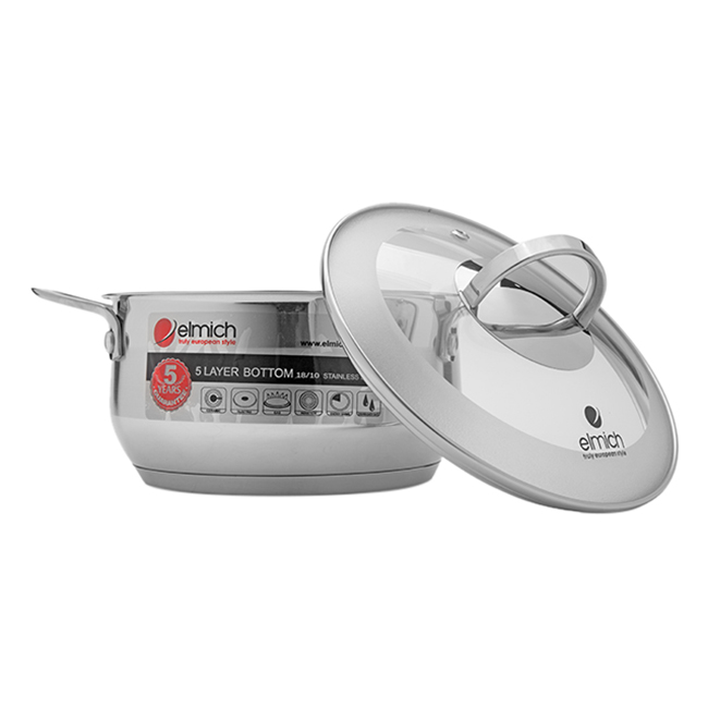 Nồi Inox 304 Đáy Từ 5 Lớp Nắp Kính Celestine Elmich 2355278