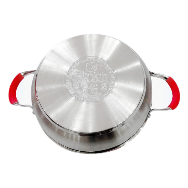 Nồi Lẩu Inox 304 Đáy Từ 5 Lớp Nắp Kính Elmich 2355789 28cm