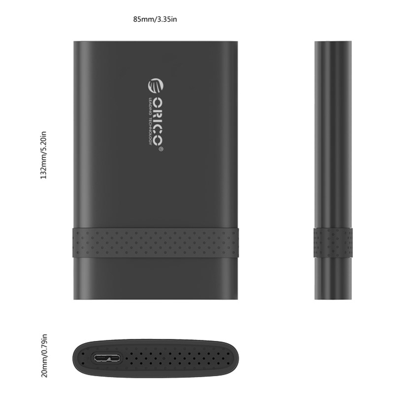 Hộp Đựng Ổ Cứng Di Động HDD Box ORICO 2538U3 USB3.0/2.5 Nhựa Cứng - Hàng Chính Hãng