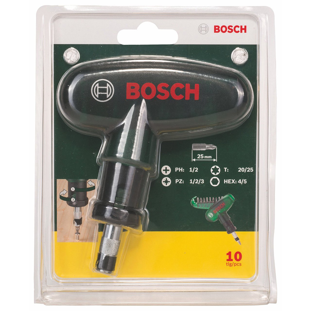 Bộ Mũi Vặn Vít Cầm Tay 10 Món Bosch – 2607019510 (Xanh Đen)