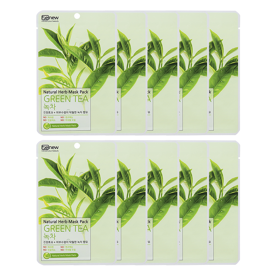 Mặt Nạ Trà Xanh Benew Natural Herb Mask Green Tea COMBO 10 LÁ