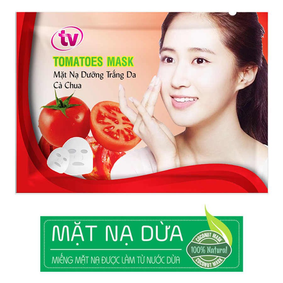 Hộp 5 Miếng Mặt Nạ Dừa Dưỡng Ẩm Chuyên Sâu TV Tomatoes Mask TVTM-5