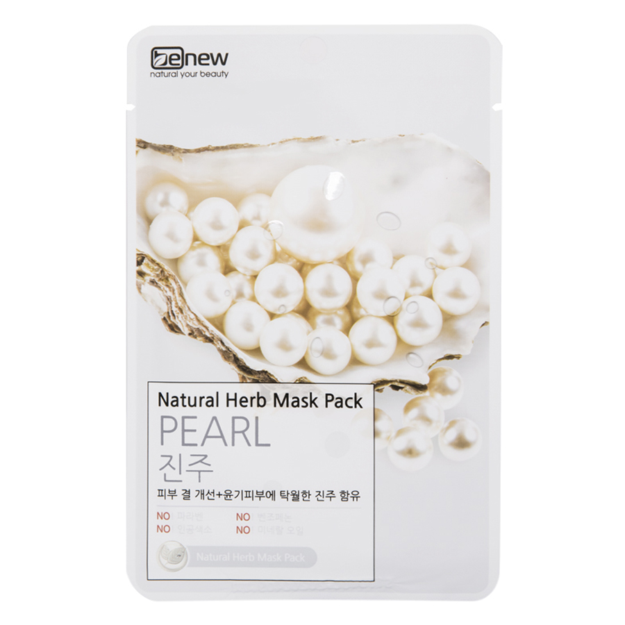 Mặt Nạ Ngọc Trai Benew Natural Herb Mask Pack Pearl COMBO 10 LÁ