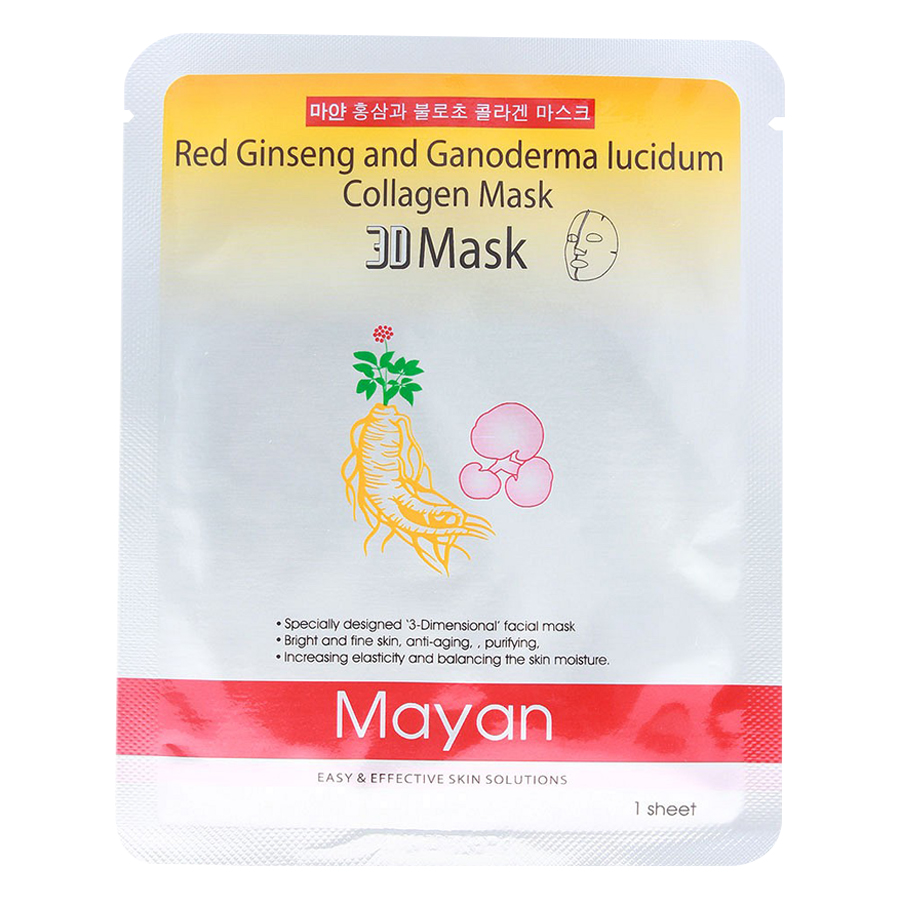 Combo 10 Mặt Nạ 3D Mayan Hồng Sâm Linh Chi