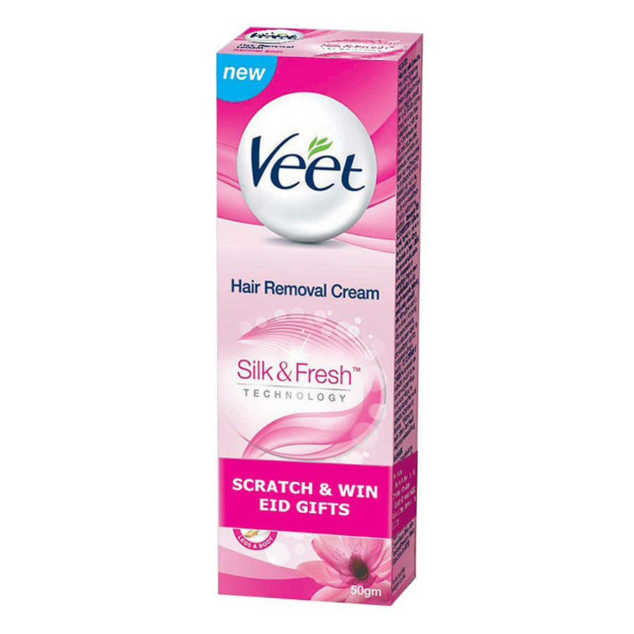 Combo 2 Kem Tẩy Lông Dành Cho Da Thường VEET Silk &amp; Fresh Normal (Tuýp 50g)