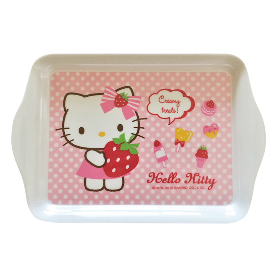 Khay Mini Hình Chữ Nhật Bằng Nhựa Lock&amp;Lock Hello Kitty LKT462 (21 x 14 x 1.9 cm)
