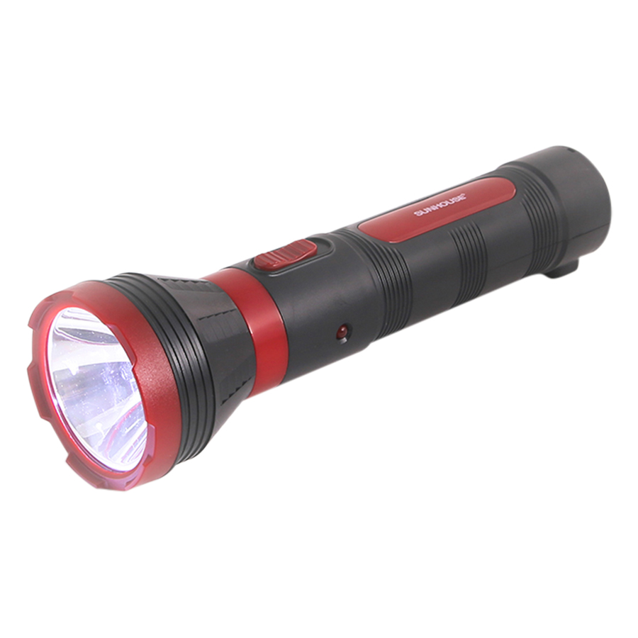 Đèn Pin Tay Cầm Cỡ Trung Sunhouse SHE-4131 - Đen Đỏ