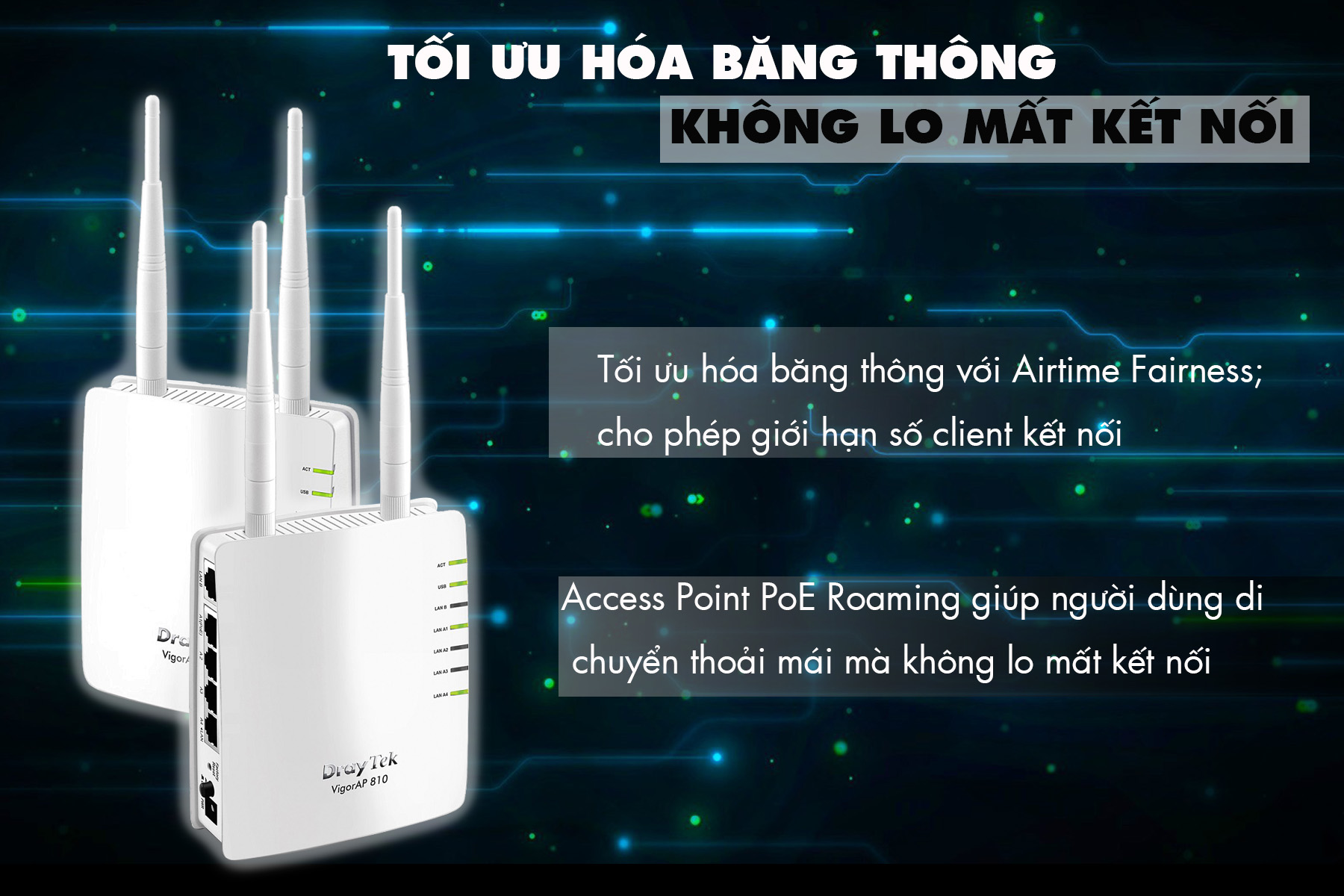 DrayTek Vigor AP810 - Access Point PoE  - Hàng Chính Hãng