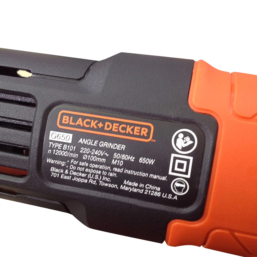 Máy Mài Góc Black&amp;Decker G650-B1 (New 2017) - Không Kèm Đĩa Mài