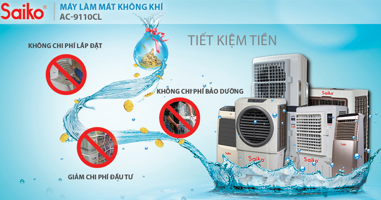 Máy Làm Mát Không Khí Saiko AC-9110CL (110W) - Hàng chính hãng