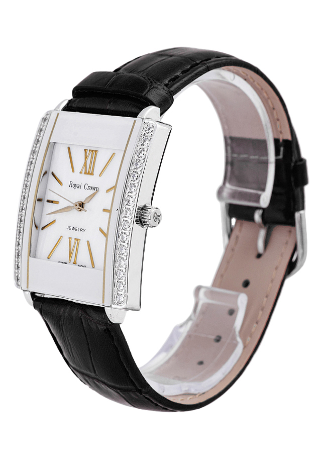 Đồng Hồ Nữ Dây Da Royal Crown 3645ST - Đen