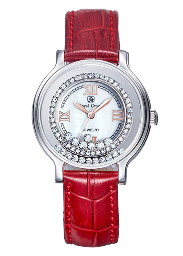 Đồng Hồ Nữ Dây Da Royal Crown 3638ST - Đỏ