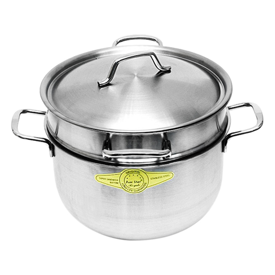 Bộ Nồi Xửng Inox 1 Đáy Fivestar ST24-SRY (24cm) - Hàng Chính Hãng