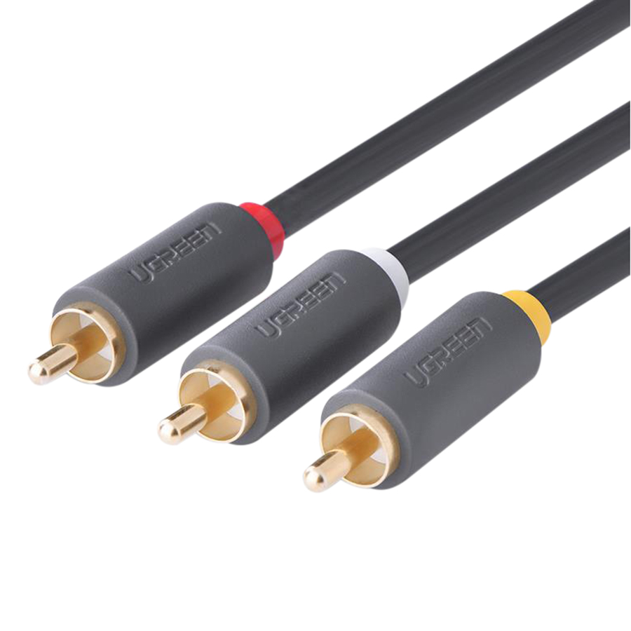 Cáp AV 3RCA Male To 3RCA Male Ugreen AV105 10527 (5m) - Đen - Hàng Chính Hãng