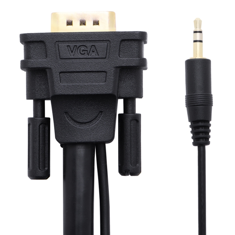 Cáp VGA Và Audio Ugreen VG102 11628 (5m) - Đen - Hàng Chính Hãng