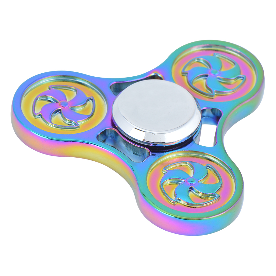 Con Quay Chong Chóng 3 Cánh 7 Màu - Rainbow Pinwheel Spinner CQ31 - Hàng Nhập Khẩu