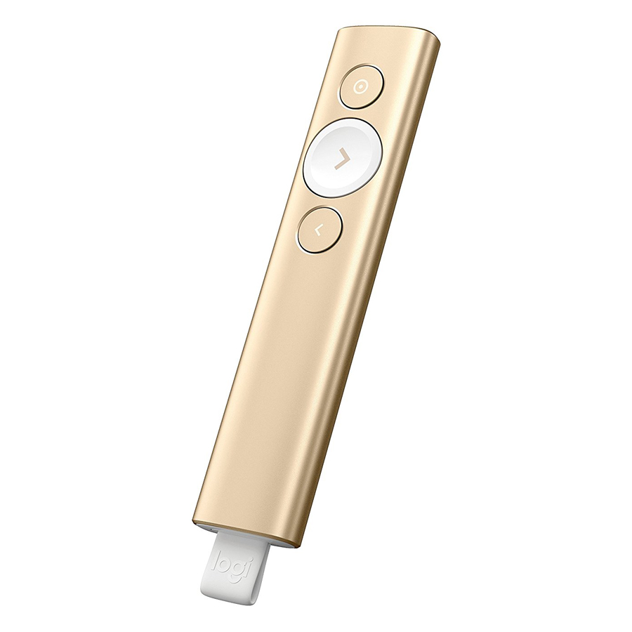 Bút trình chiếu từ xa Logitech Spotlight - không dây đến 30m, kết nối Bluetooth và USB, phóng to để nhấn mạnh, điều khiển con trỏ bật video - Hàng chính hãng