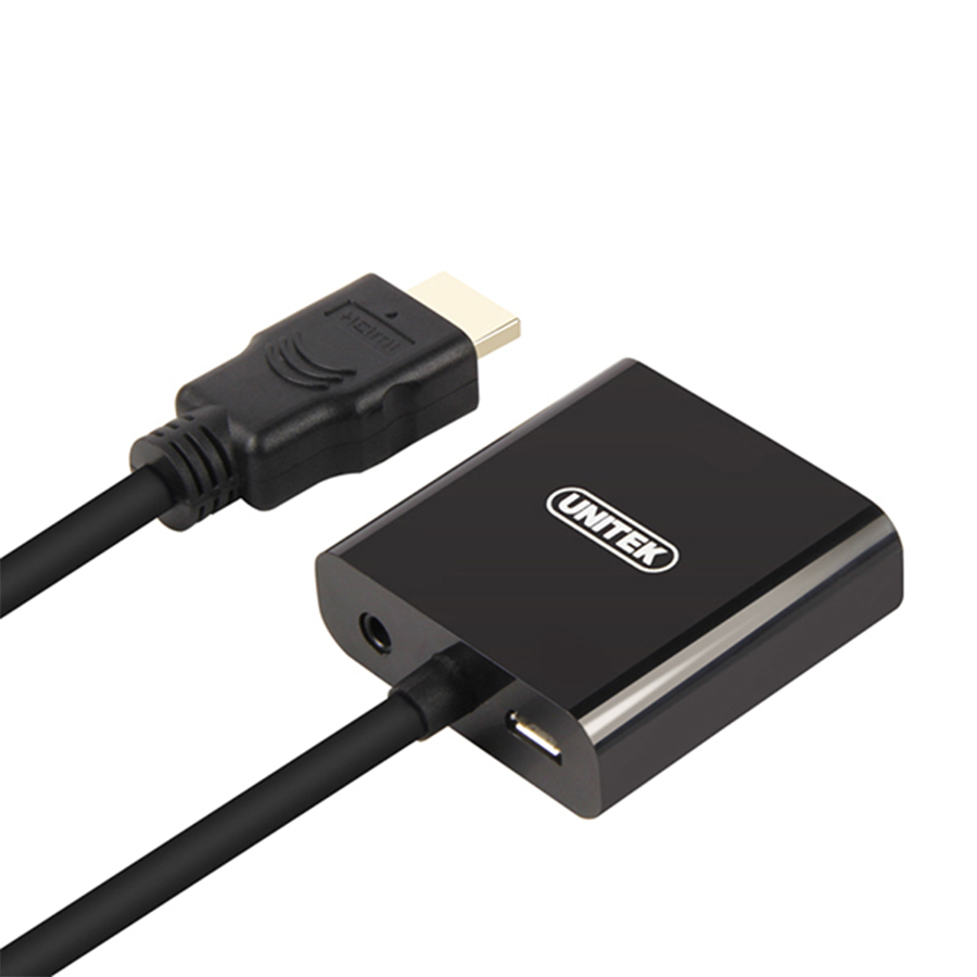 Cáp Chuyển HDMI Ra VGA Unitek Y6333 (0.2m) - Hàng Chính Hãng