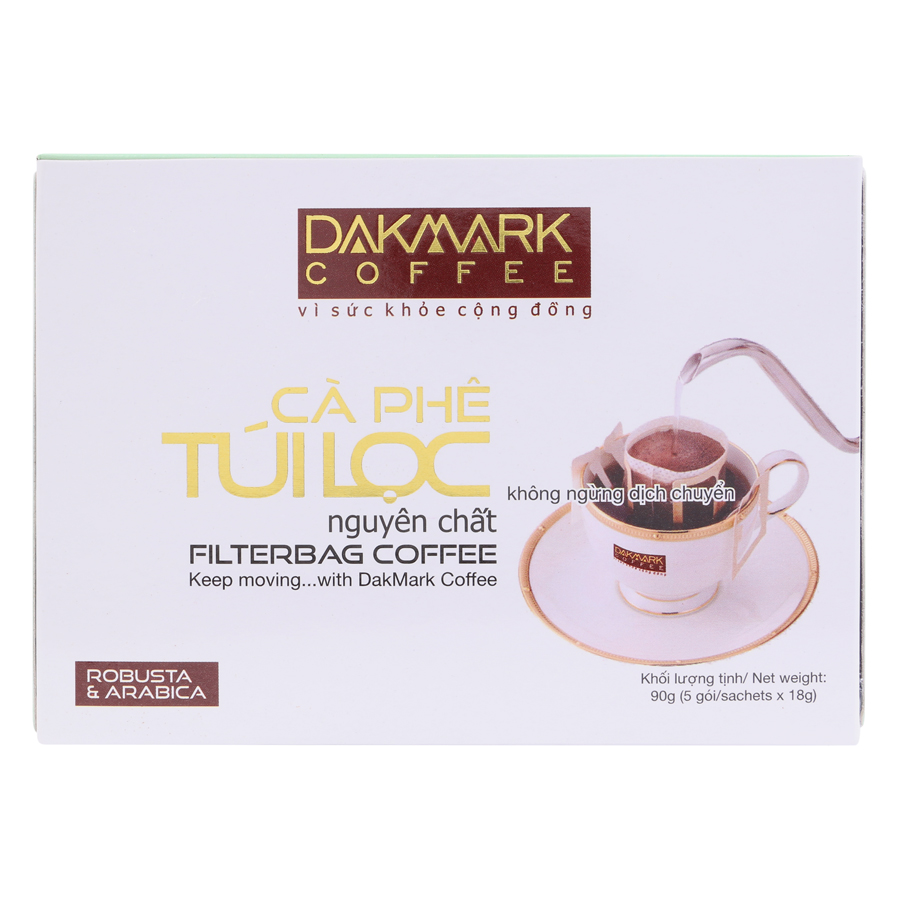 Cà Phê Túi Lọc DakMark (5 Gói x 18g)