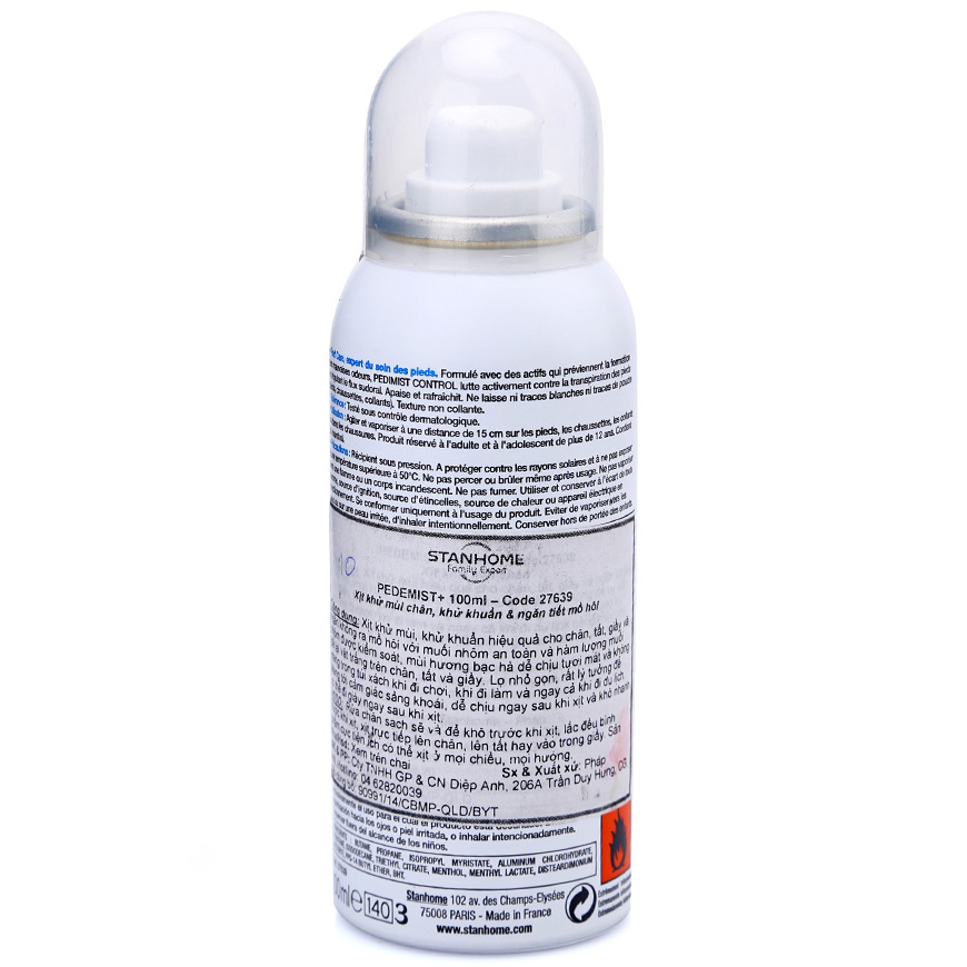 Xịt Khử Khuẩn Khử Mùi Cho Tất, Chân, Giày Stanhome Pedimist Control - 27639 (100ml)