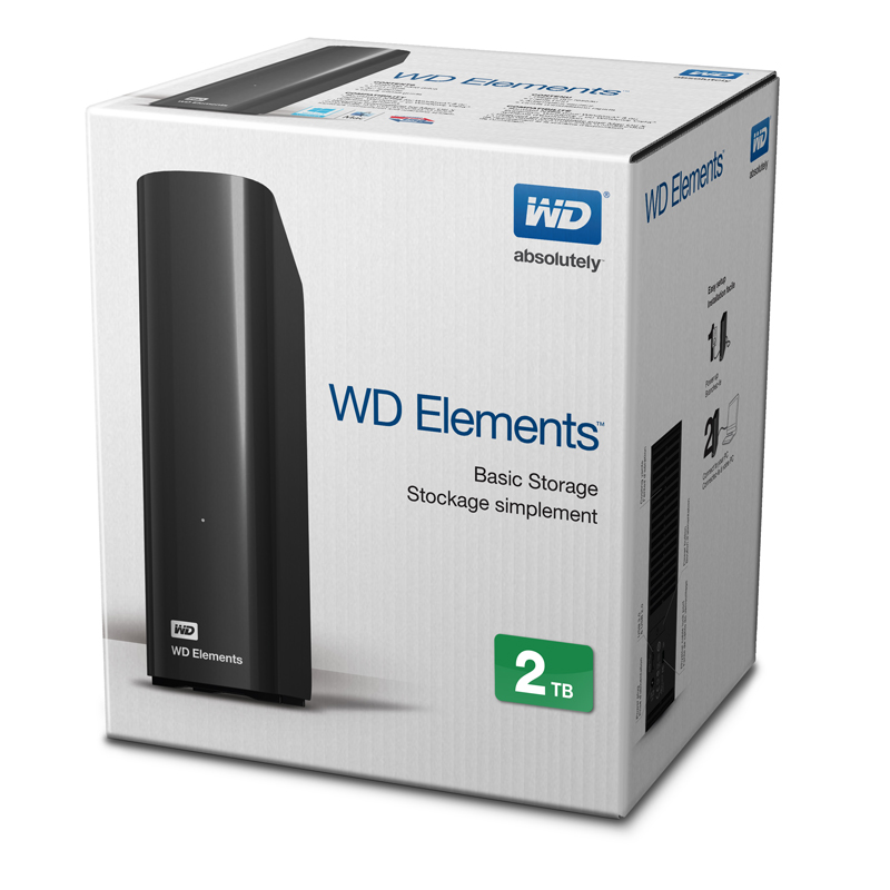 Ổ Cứng Di Động WD Elements Desktop 2TB 3.5 USB 3.0 - WDBBKG0020HBK-SESN - Hàng Chính Hãng
