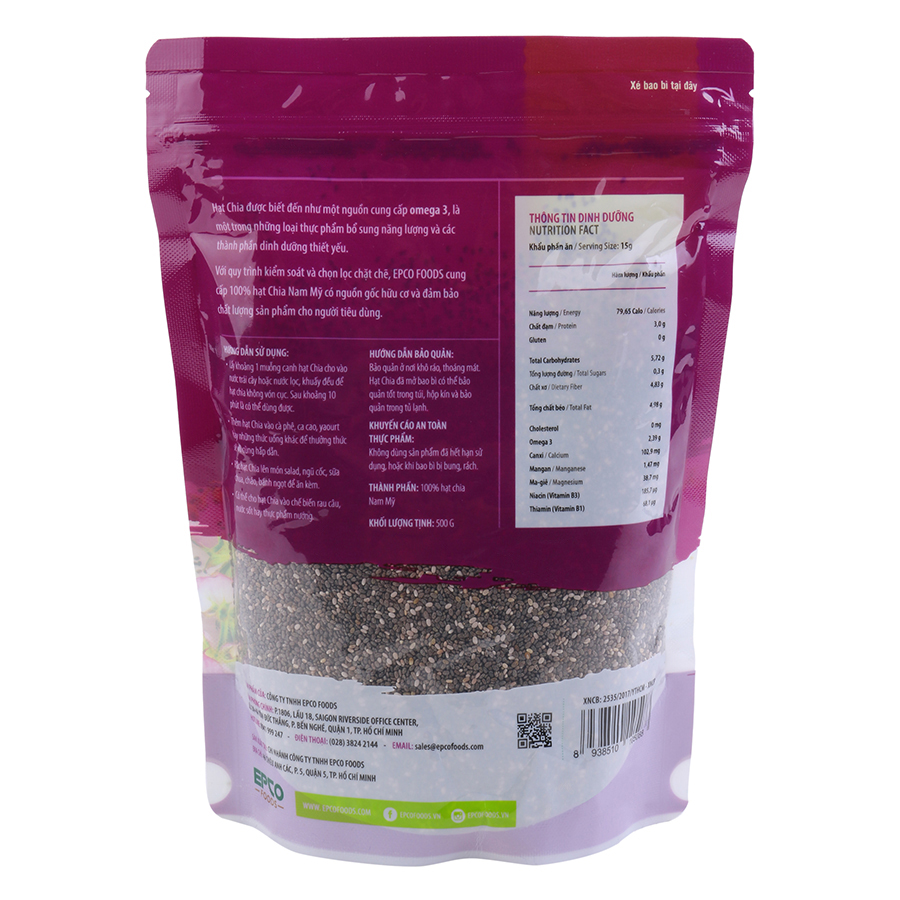 Hạt Chia Epco Foods Nam Mỹ