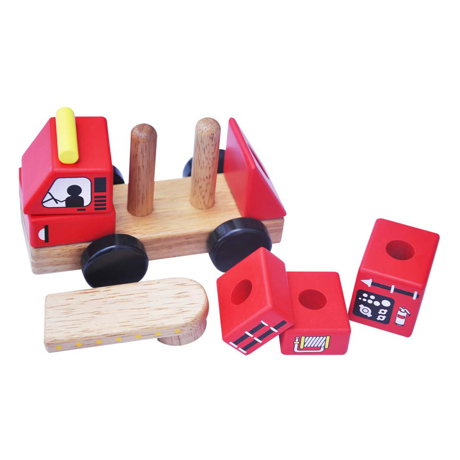 Đồ Chơi Gỗ Colligo - Bộ Lắp Ráp Xe Cứu Hỏa 30221A