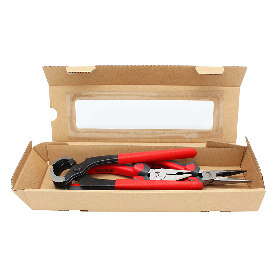Hộp 3 Kềm PX 303100048 Kềm Mũi Dài (160mm) - Kềm Đa Năng (160mm) - Kềm Càng Cua (200mm) - Đỏ