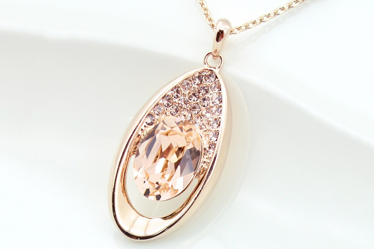 Dây Chuyền Hình Giọt Nước Đính Pha Lê Swarovski Showme SM00360650 – Vàng Ánh Kim