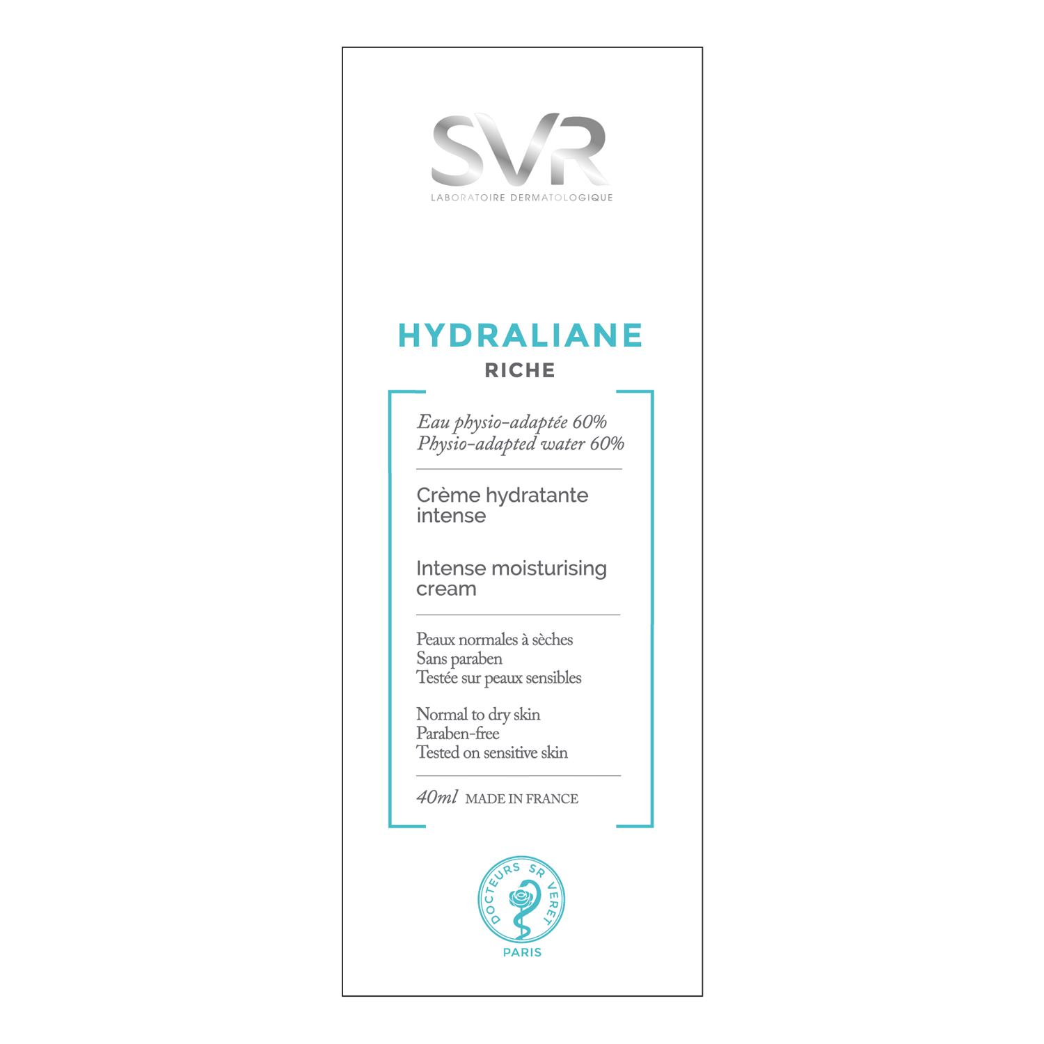 Kem Dưỡng Ẩm Dành Cho Mặt Và Cổ SVR Hydraliane Riche Tuýp 40ml - HRI