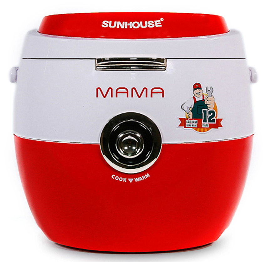 Nồi Cơm Điện Sunhouse Mama SHD8661 - 1.8L (Đỏ - Trắng) - Hàng chính hãng