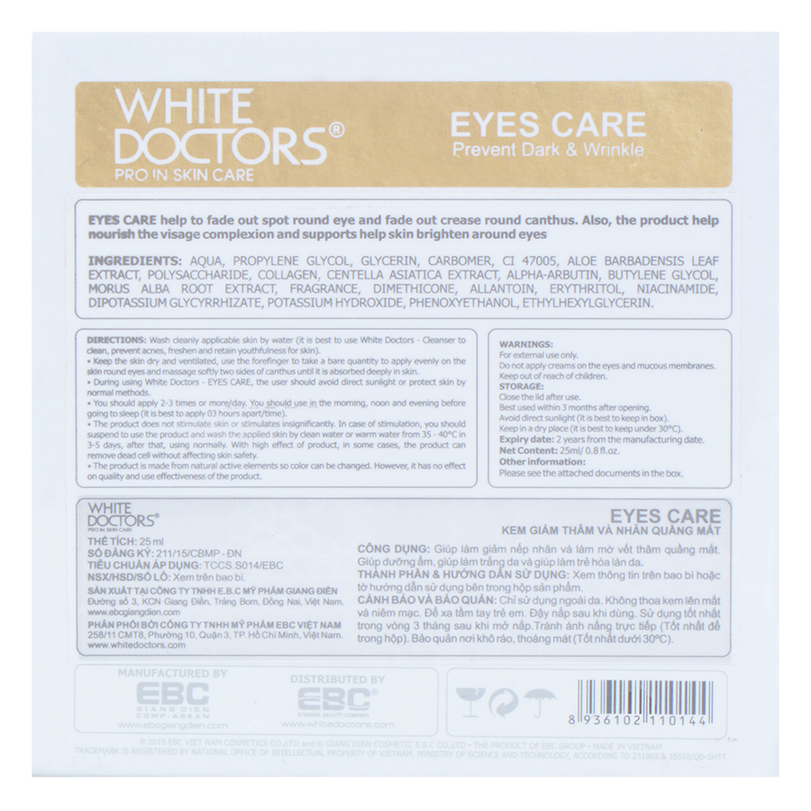 Kem Làm Mờ Vết Thâm, Bọng Mắt White Doctors Eyes Care (40ml)