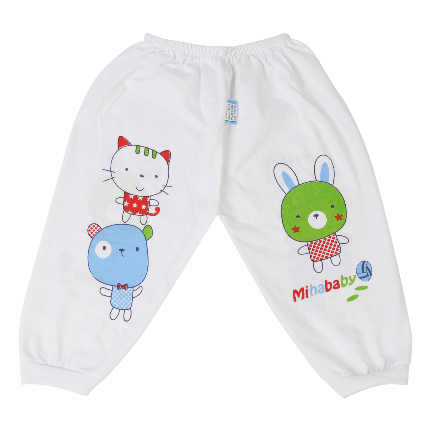 Combo 5 Quần Dài Bo Trắng In 2 Bên Cho Bé MihaBaby QD05 - Size