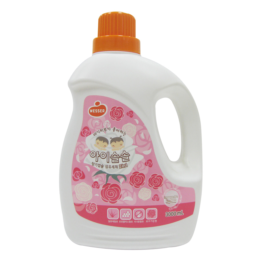 Nước Giặt Xả Wesser 2in1 Hương Rosegarden (3000ml) - Hồng