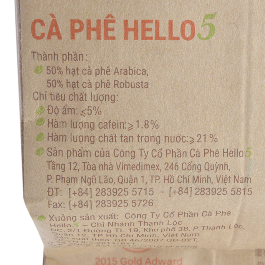 Cà Phê Hello 5 Deluxe 250g