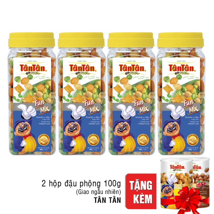 Combo 4 Snack Và Đậu Thập Cẩm Tân Tân (200g /Hủ)