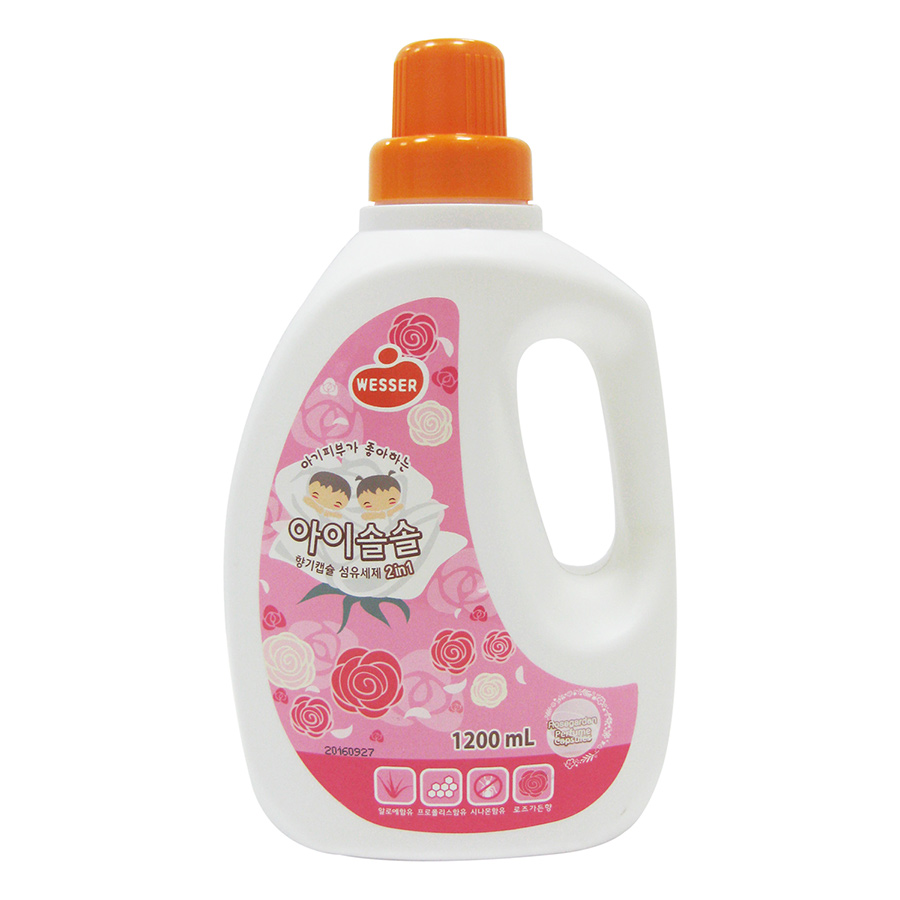 Nước Giặt Xả Wesser 2in1 Hương Rosegarden (1200ml) - Hồng