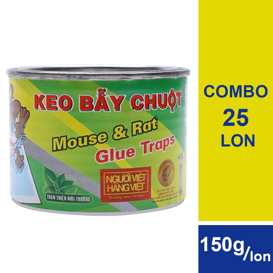 Bộ 25 Keo Dán Chuột Dạng Lon Đại Lộc (150g / Lon)