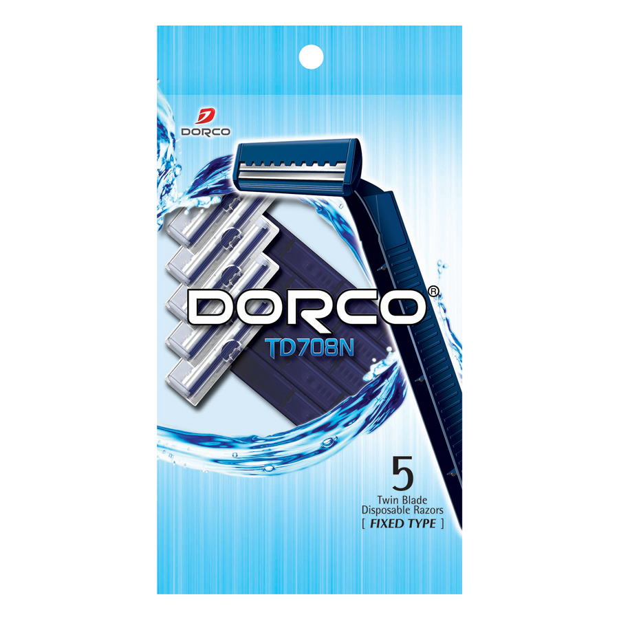 Dao Cạo Râu 2 Lưỡi Dorco TD 708 (Gói 05 Dao Cạo)