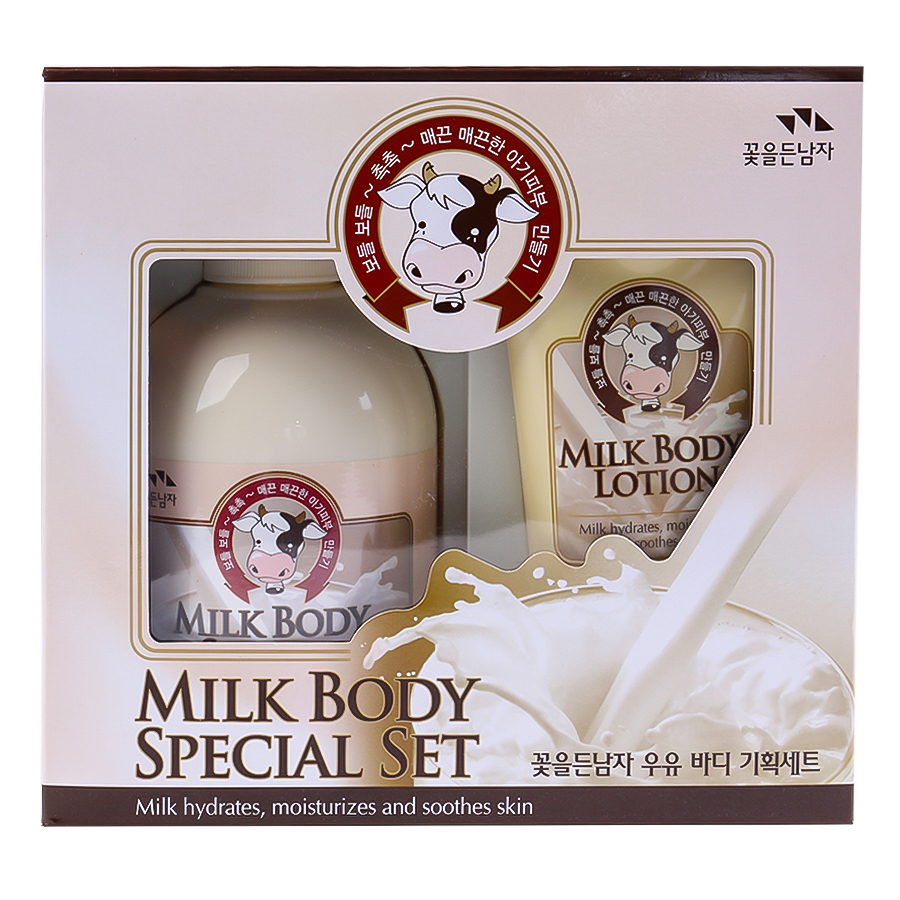 Bộ Sữa Tắm Và Dưỡng Thể Tinh Chất Sữa Cosmocos Milk Body Care